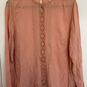 Chic sheer long sleeve blouse